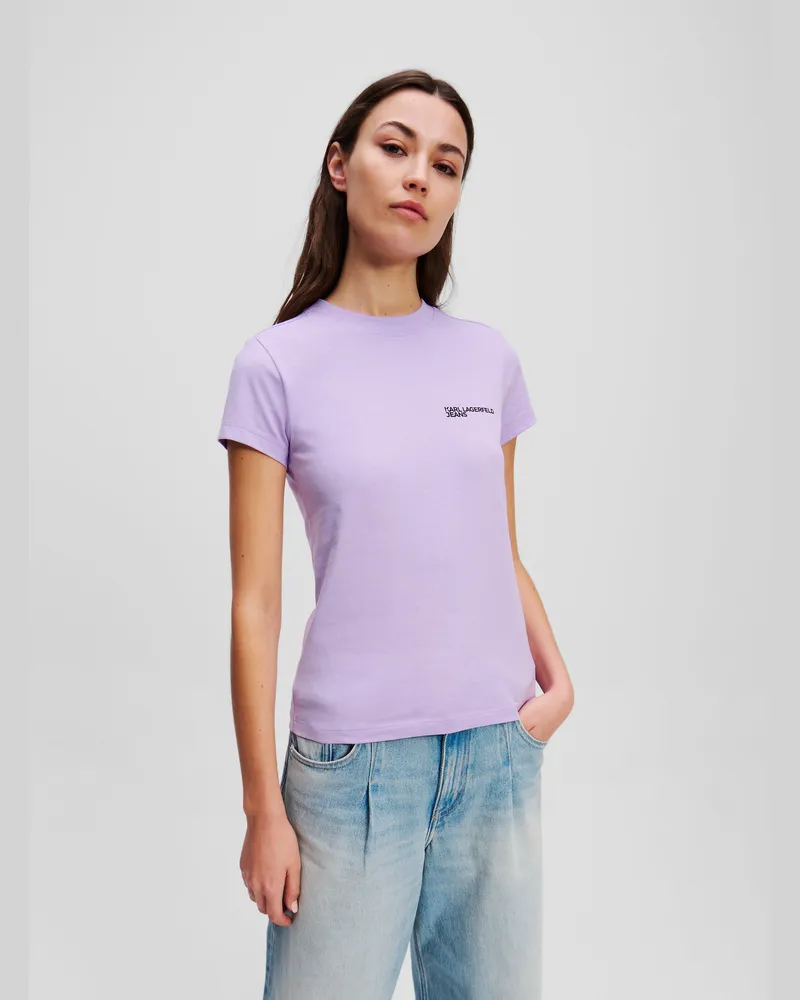 Karl Lagerfeld Schmal Geschnittenes T-shirt, Frau, Lavendula, Größe Lavendula