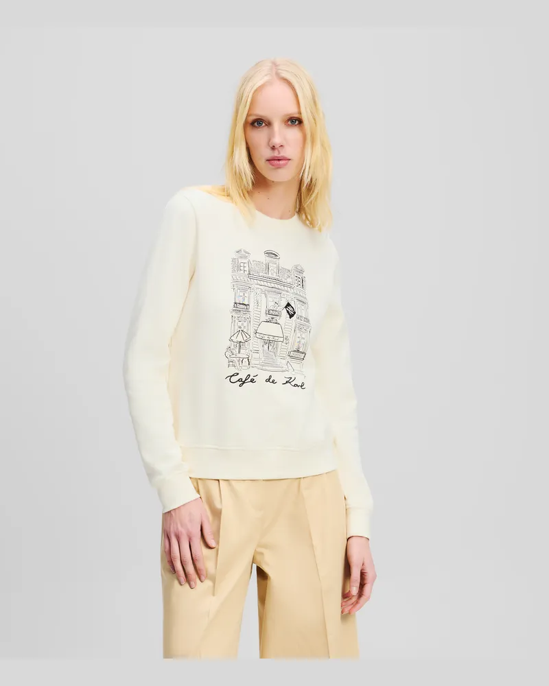 Karl Lagerfeld Kl X Jorge Parra Sweatshirt, Frau, Cannoli Creme, Größe Cannoli