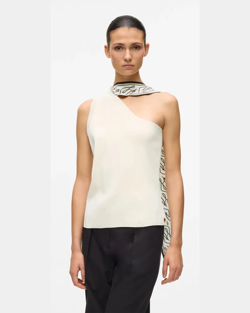 Karl Lagerfeld Stricktop Mit Schalprint, Damen, Cannoli Creme, Größe Cannoli