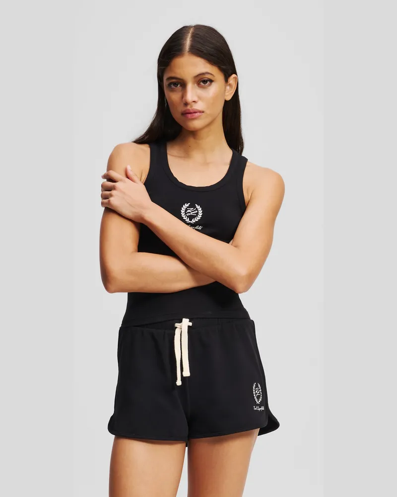 Karl Lagerfeld Hotel Karl Loungewear Sweatshorts, Frau, Schwarz, Größe Schwarz