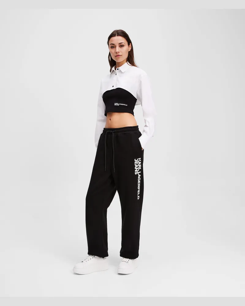 Karl Lagerfeld Trainingshose In Schmaler Passform, Damen, Schwarz, Größe Schwarz