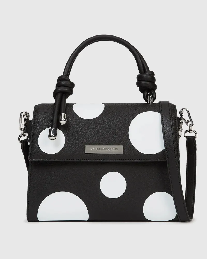 Karl Lagerfeld Ikon Pebble Umhängetasche, Damen, Variable Schwarz-weiß-punkte, Größe Variable