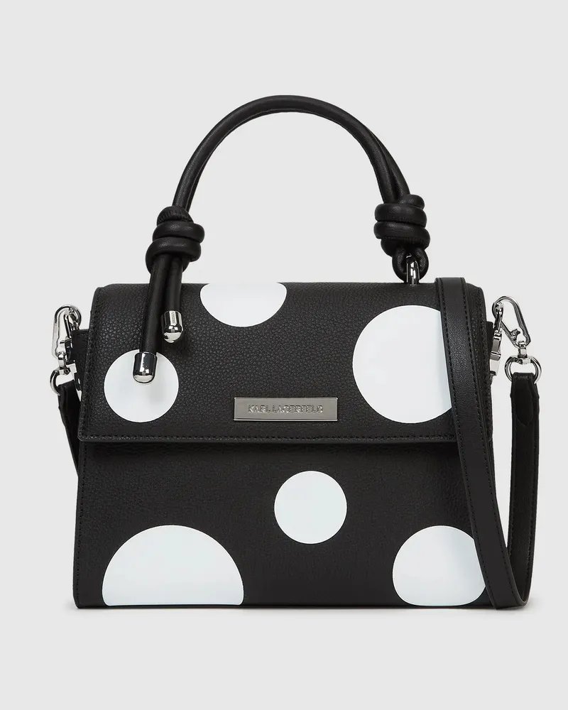 Karl Lagerfeld Ikon Pebble Umhängetasche, Damen, Variable Schwarz-weiß-punkte, Größe Variable