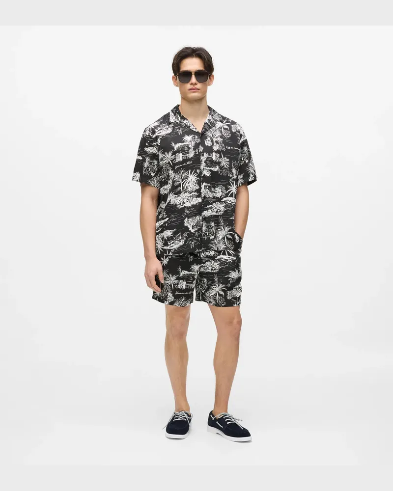 Karl Lagerfeld Shorts Mit Allover-print, Herren, Schwarz, Größe Schwarz