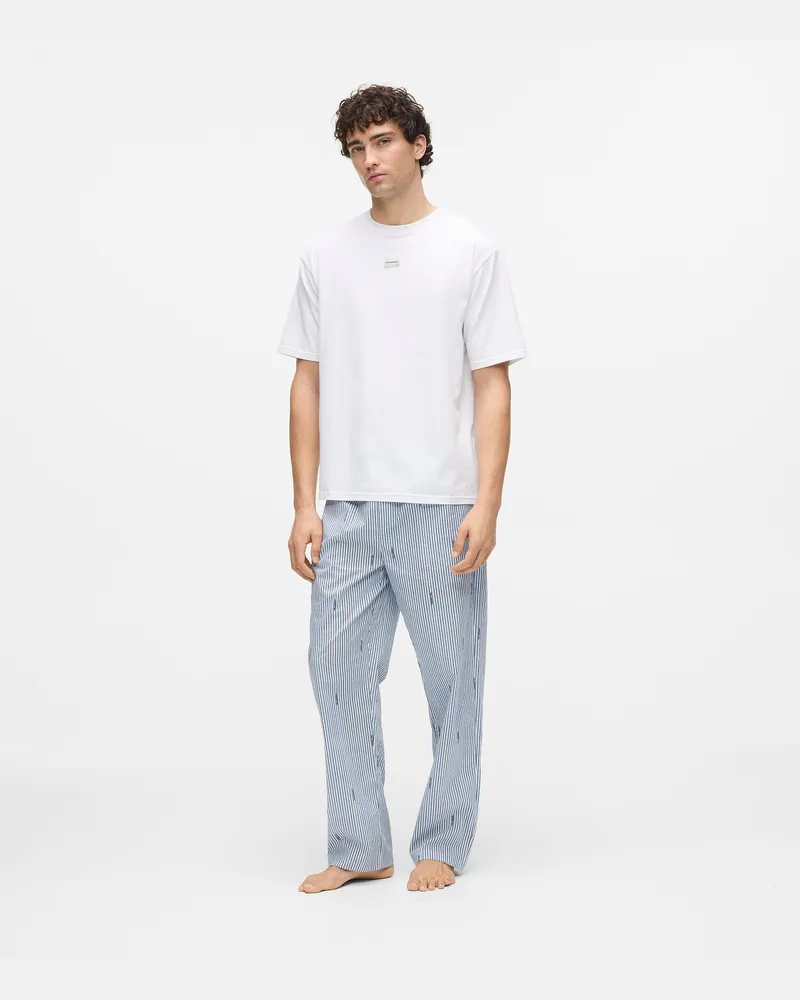 Karl Lagerfeld Gestreiftes Pyjama-set, Herren, Streifen Mit Logos, Größe Streifen