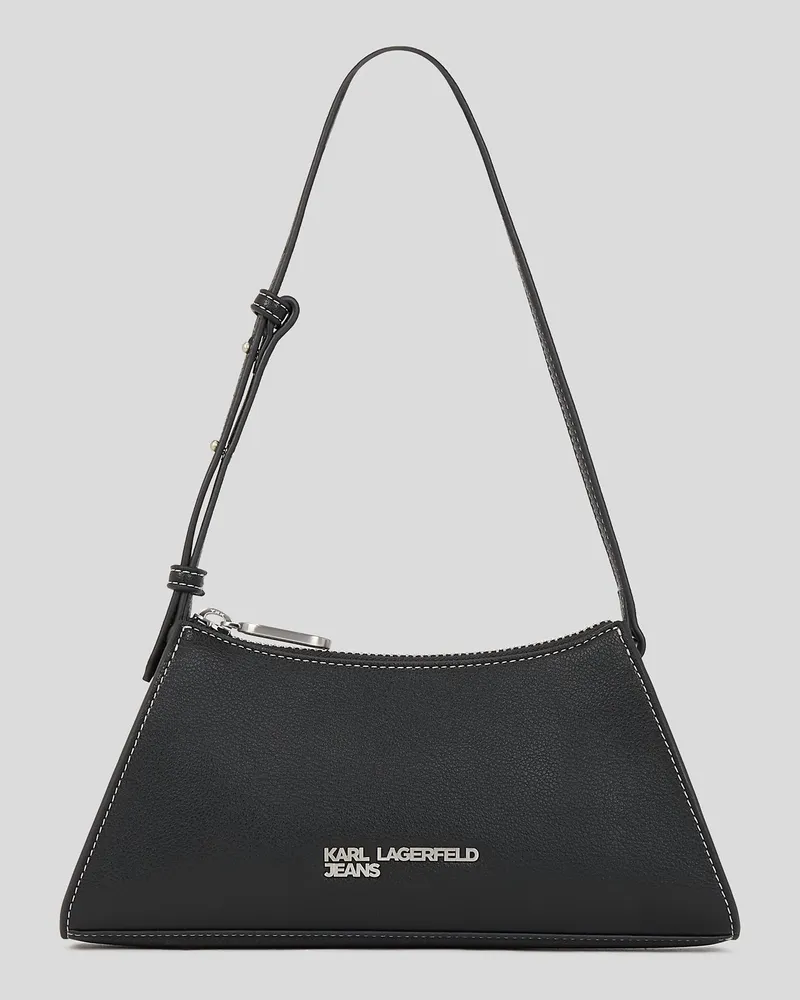 Karl Lagerfeld Kleine Schultertasche Mit Logo Aus Metall, Damen, Schwarz, Größe Schwarz