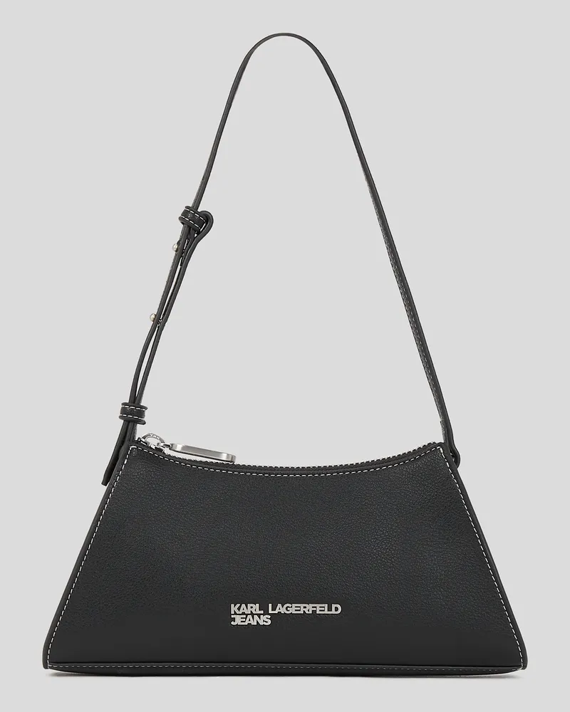 Karl Lagerfeld Kleine Schultertasche Mit Logo Aus Metall, Frau, Schwarz, Größe Schwarz