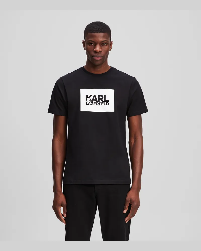 Karl Lagerfeld T-shirt Mit Logo, Mann, Schwarz, Größe Schwarz