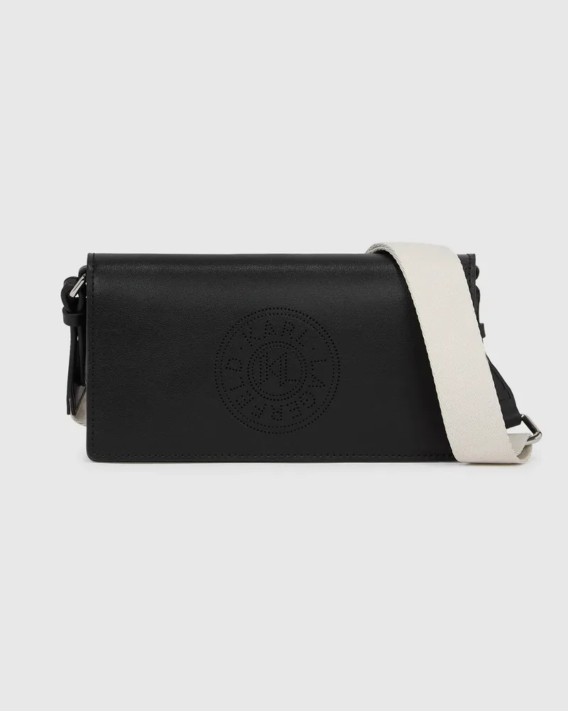 Karl Lagerfeld K/circle Mini-umhängetasche, Damen, Schwarz-nickel, Größe Schwarz-nickel