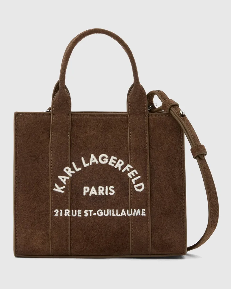 Karl Lagerfeld Rue St-guillaume Mini-tote Bag Aus Kunstwildleder, Damen, Tobacco, Größe Tobacco