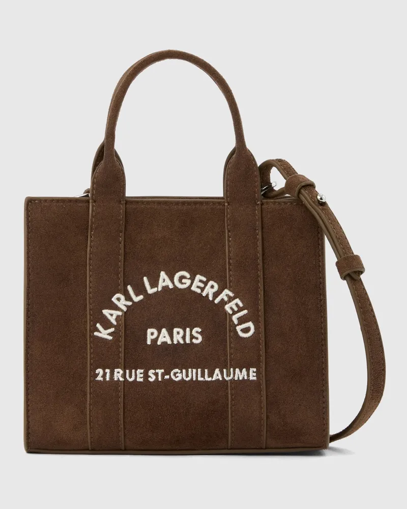 Karl Lagerfeld Rue St-guillaume Mini-tote Bag Aus Kunstwildleder, Damen, Tobacco, Größe Tobacco