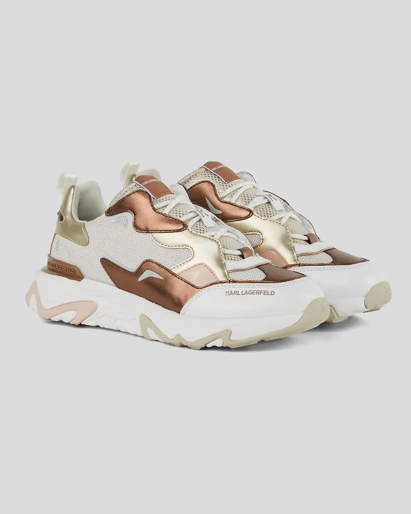 Karl Lagerfeld Blaze Strike Metallik-sneakersaus Leder, Damen, Rose Gold, Größe Rose