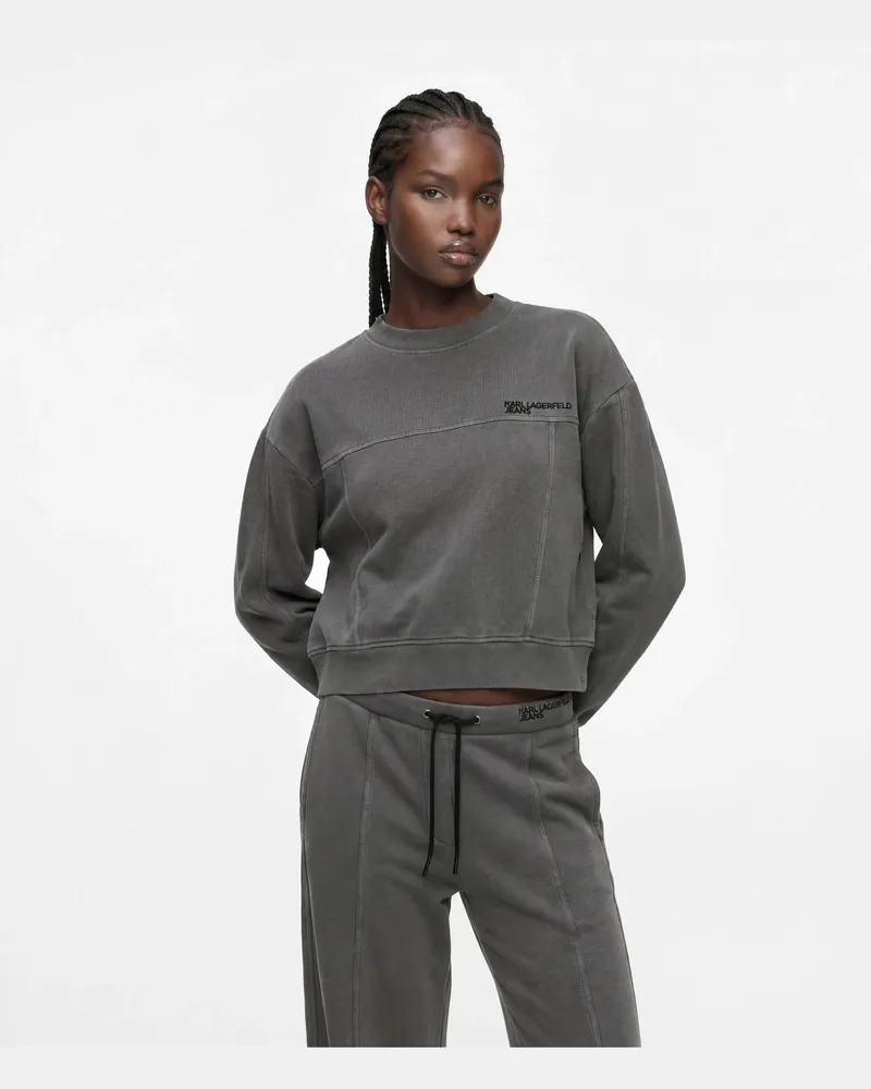 Karl Lagerfeld Kastenförmiges, Gewaschenes Sweatshirt, Damen, Washed Tornado, Größe Washed