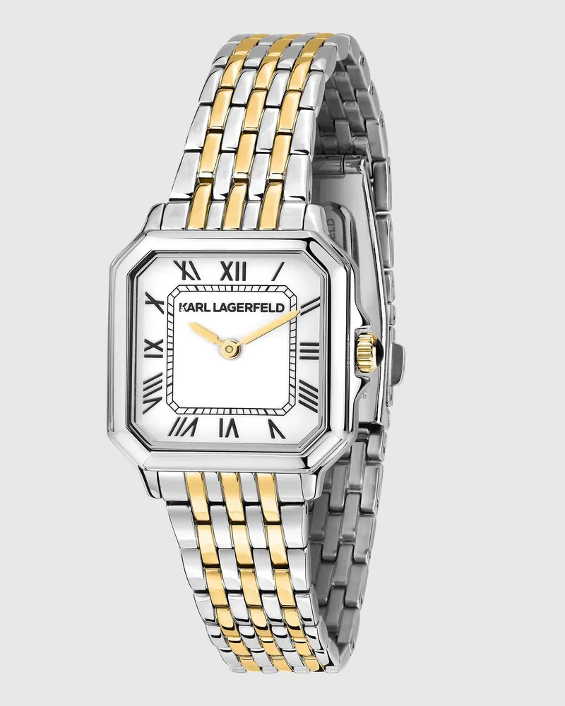 Karl Lagerfeld Silber- Und Goldfarbene Logo-armbanduhr, Damen, Silver, Größe Silver