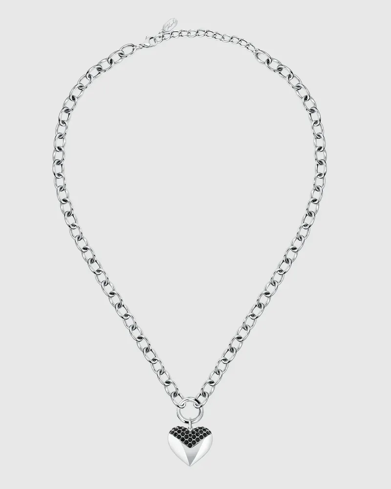 Karl Lagerfeld Halskette Mit Silbernem Herzanhänger, Damen, Silver, Größe Silver