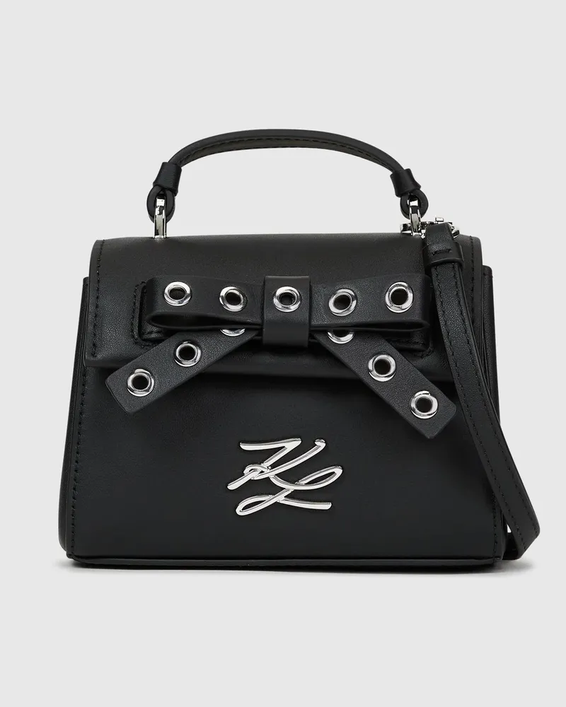 Karl Lagerfeld K/autograph Nano-tasche Mit Schleife, Female, Schwarze Verzierung, Size Black