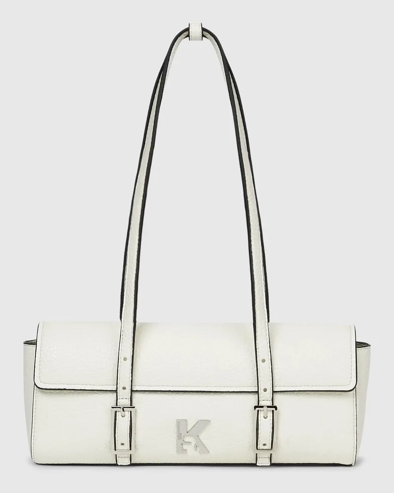Karl Lagerfeld Längliche Schultertasche Mit K-logo, Damen, Off White, Größe Off