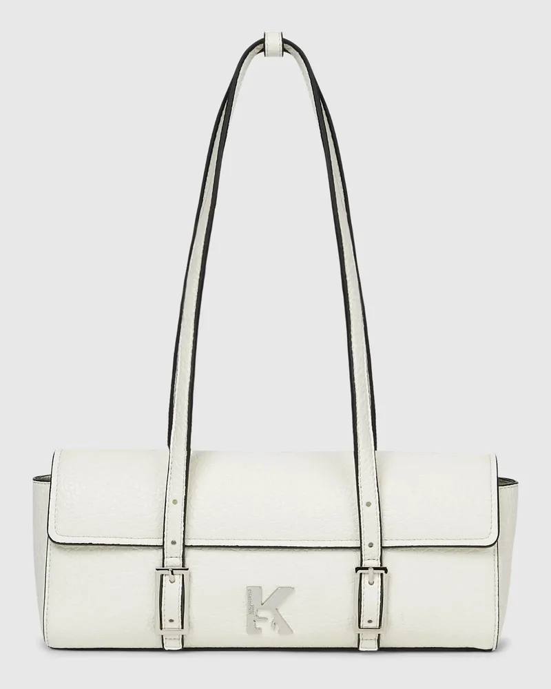 Karl Lagerfeld Längliche Schultertasche Mit K-logo, Damen, Off White, Größe Off