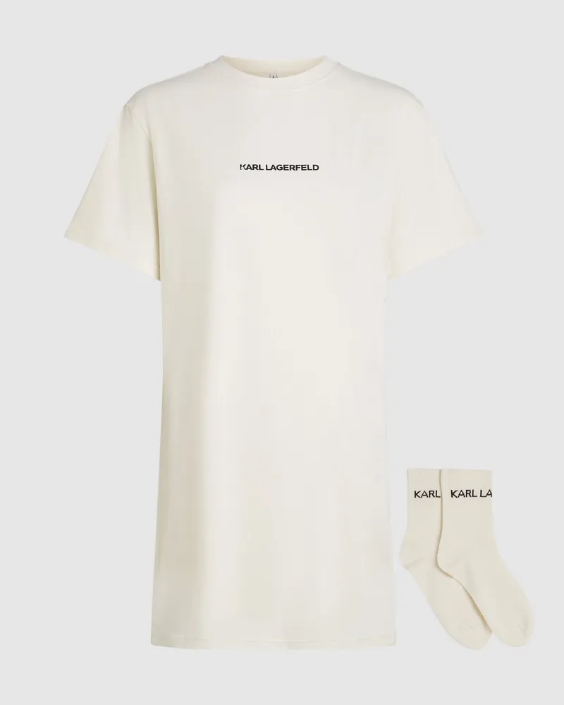 Karl Lagerfeld Pyjama-geschenkset Mit Logo, Damen, Cannoli Creme, Größe Cannoli