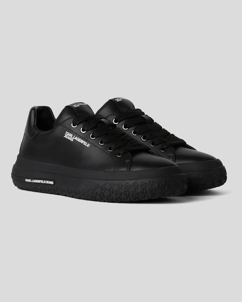 Karl Lagerfeld Leder-sneaker, Frau, Schwarz/Schwarz, Größe Schwarz