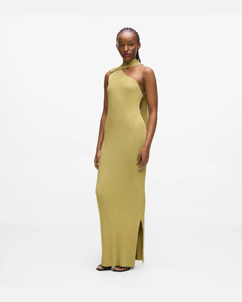 Karl Lagerfeld Metallic-strickkleid, Damen, Light Gold, Größe Light