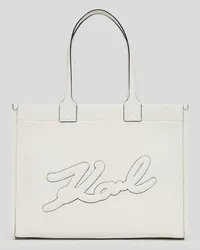 Karl Lagerfeld K/skuare Grosse Tote-bag in Genarbter Optik, Frau, Off White Off