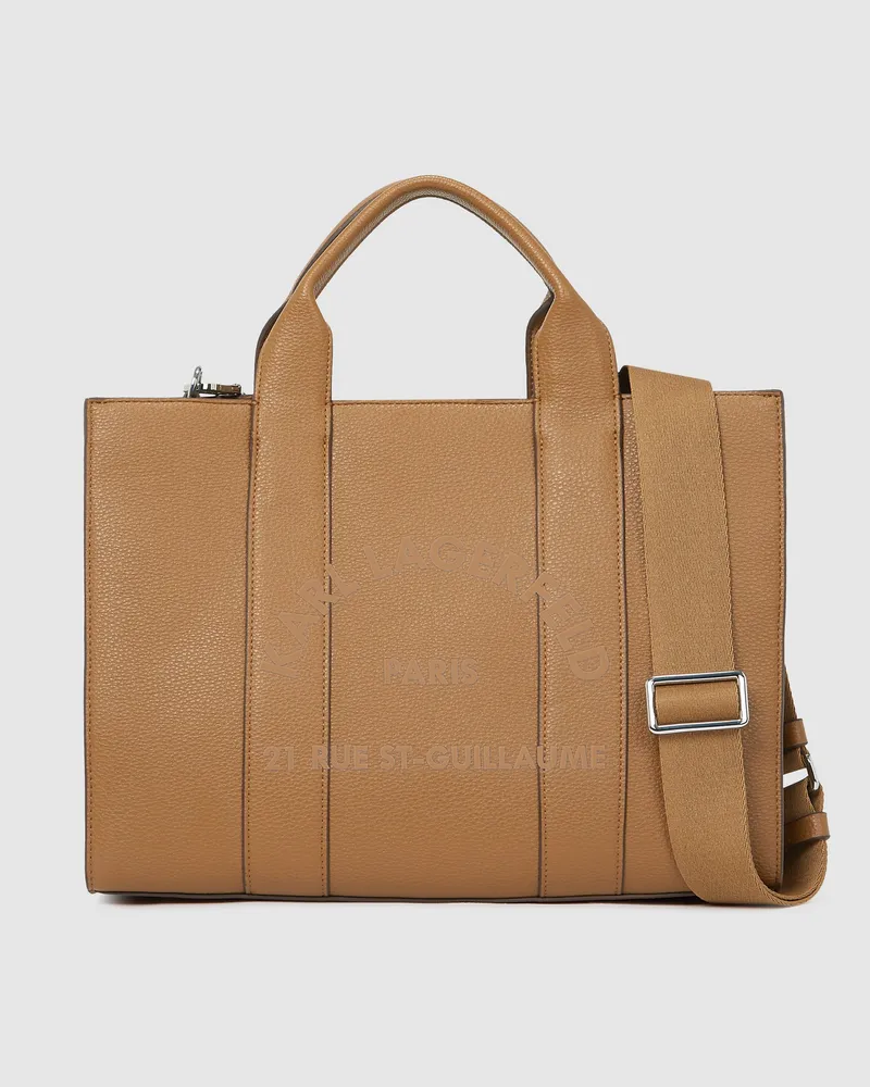 Karl Lagerfeld Rue St-guillaume Mittelgroße Tote Bag, Damen, Karamell, Größe Karamell