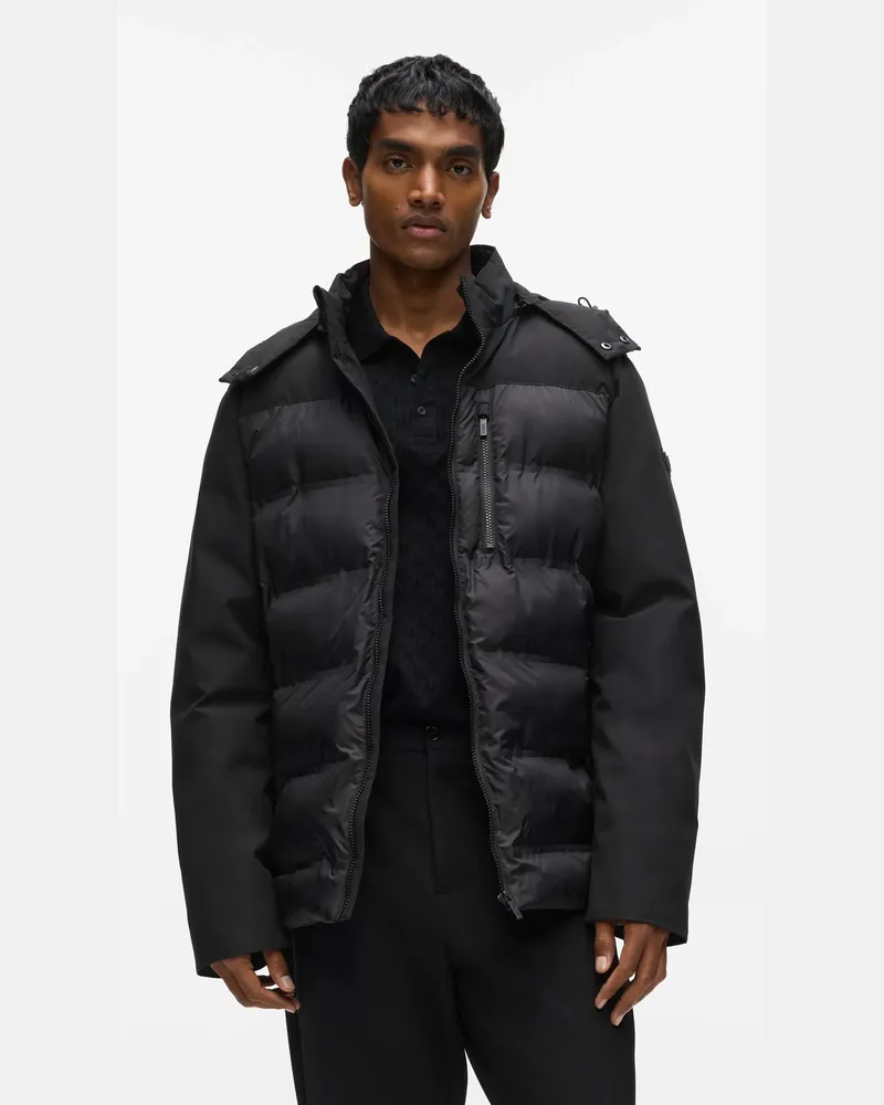 Karl Lagerfeld Wasserabweisende Steppjacke, Herren, Schwarz, Größe Schwarz