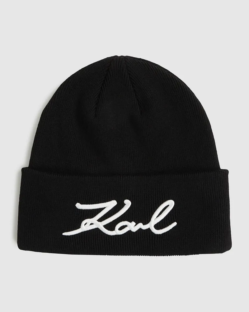 Karl Lagerfeld K/signature Mütze, Damen, Schwarz, Größe Schwarz