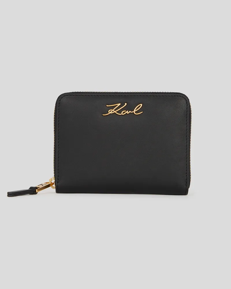 Karl Lagerfeld K/signature mittelgrosses Portemonnaie, Frau, Schwarz/Gold, Größe Schwarz