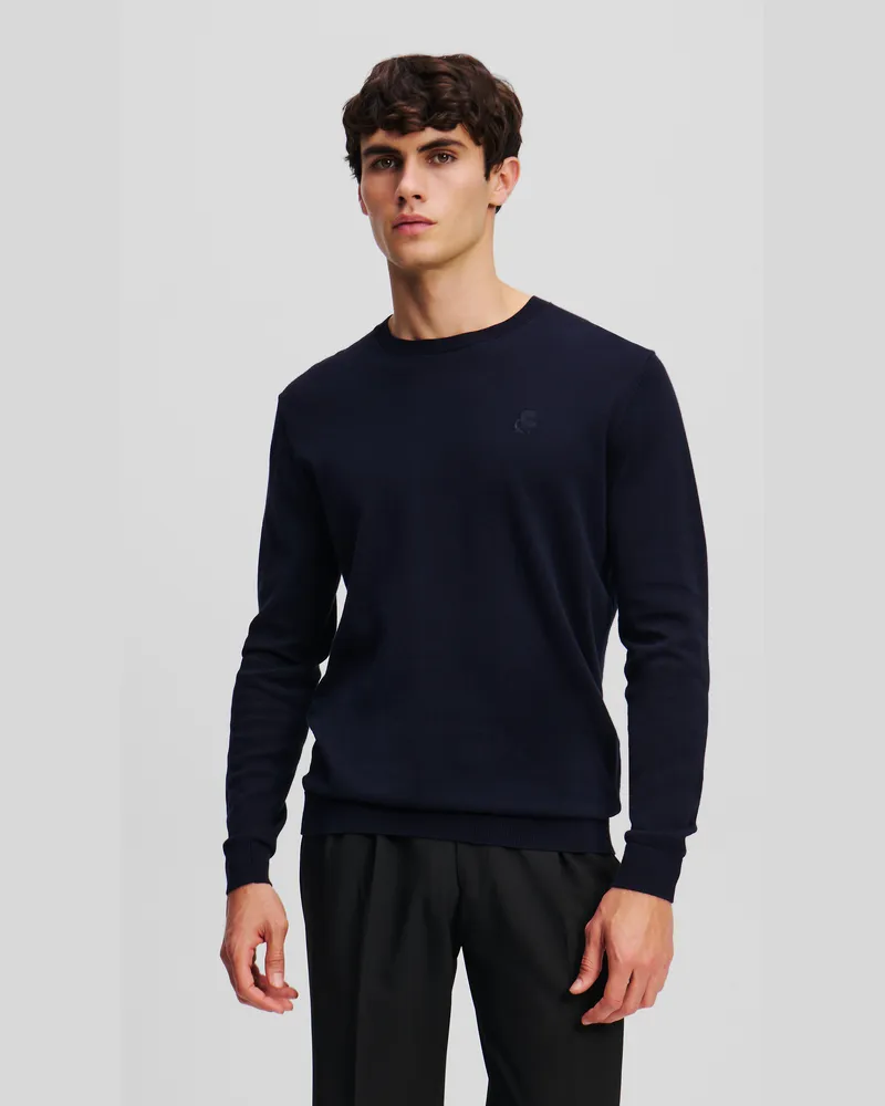 Karl Lagerfeld Kameo Pullover Mit Rundhalsausschnitt, Mann, Marineblau, Größe Marineblau