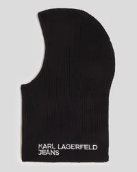 Karl Lagerfeld Klj rippstrick-balaklava mit Logo, Frau, Schwarz Schwarz