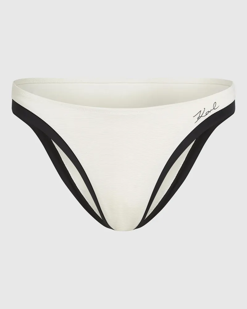 Karl Lagerfeld Signature-bikinihose Mit Paspelierung, Damen, Cannoli Creme, Größe Cannoli
