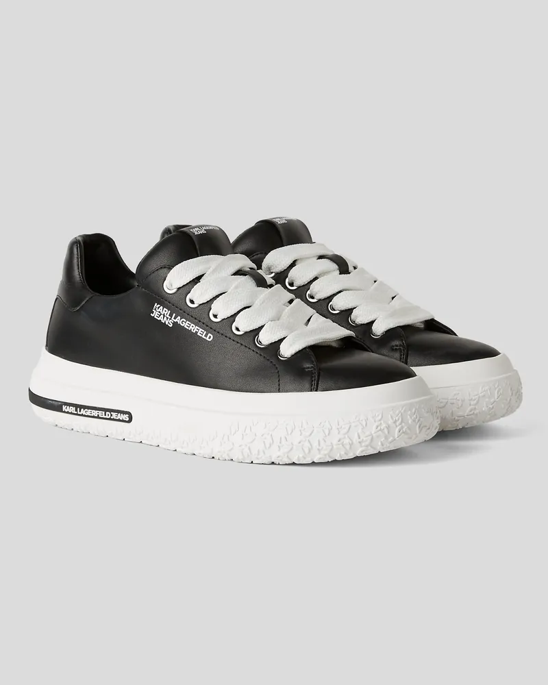 Karl Lagerfeld Leder-sneaker, Mann, Schwarz, Größe Schwarz
