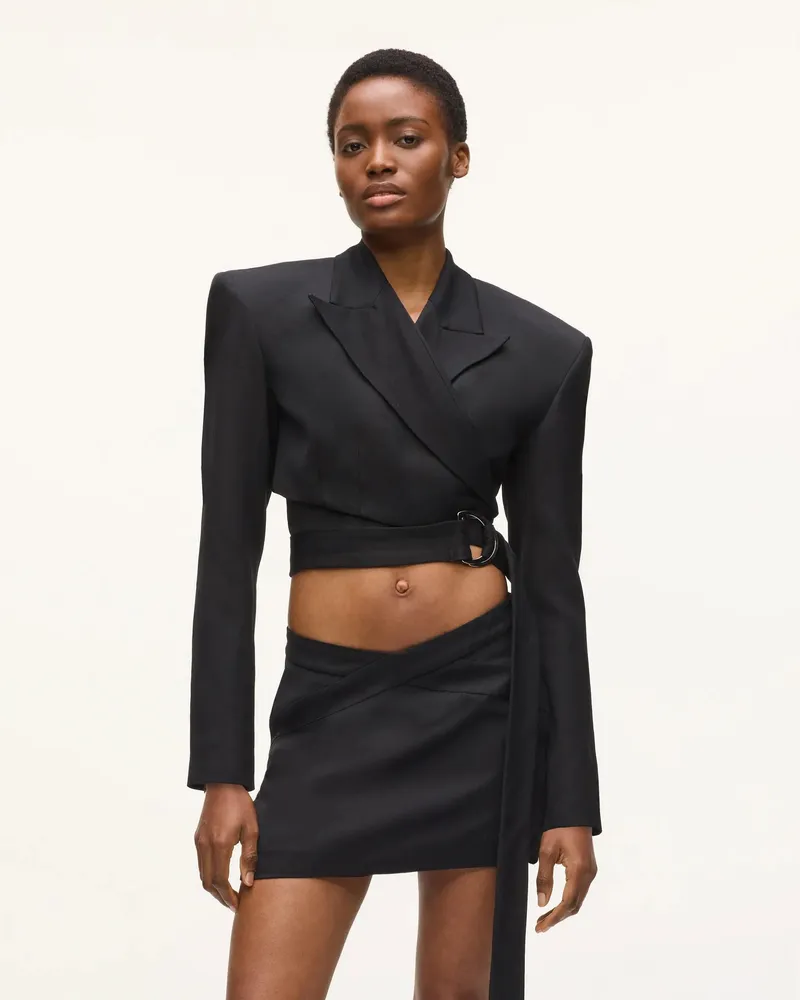 Karl Lagerfeld Kl Studio Wickelblazer, Damen, Schwarz, Größe Schwarz