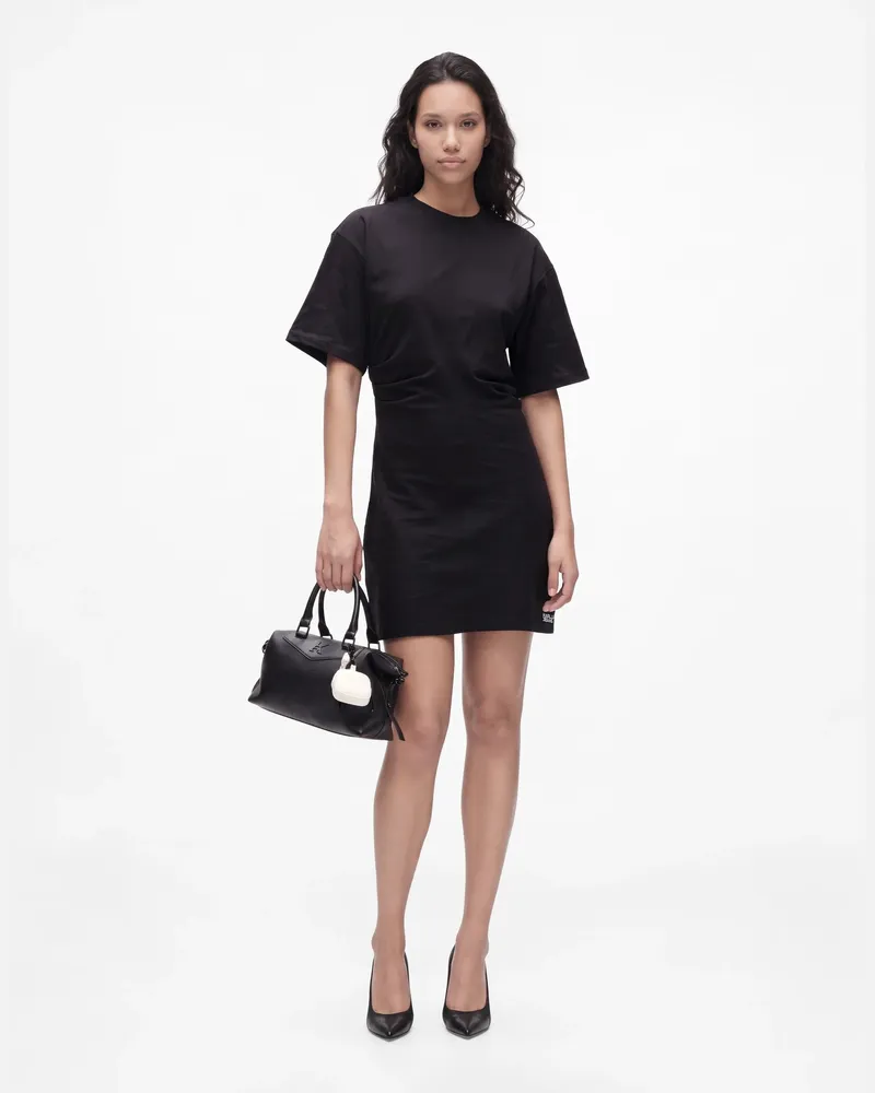 Karl Lagerfeld T-shirt-kleid Mit Raffungen, Female, Schwarz, Size Black