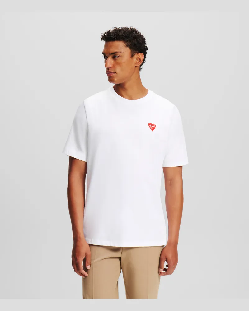 Karl Lagerfeld K/heart t-shirt, Mann, Weiss, Größe Weiss
