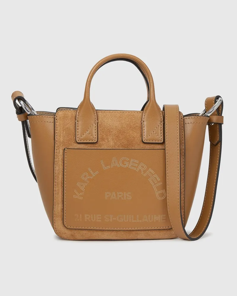 Karl Lagerfeld K/daily Mini-tote-bag Aus Wildleder, Damen, Karamell, Größe Karamell