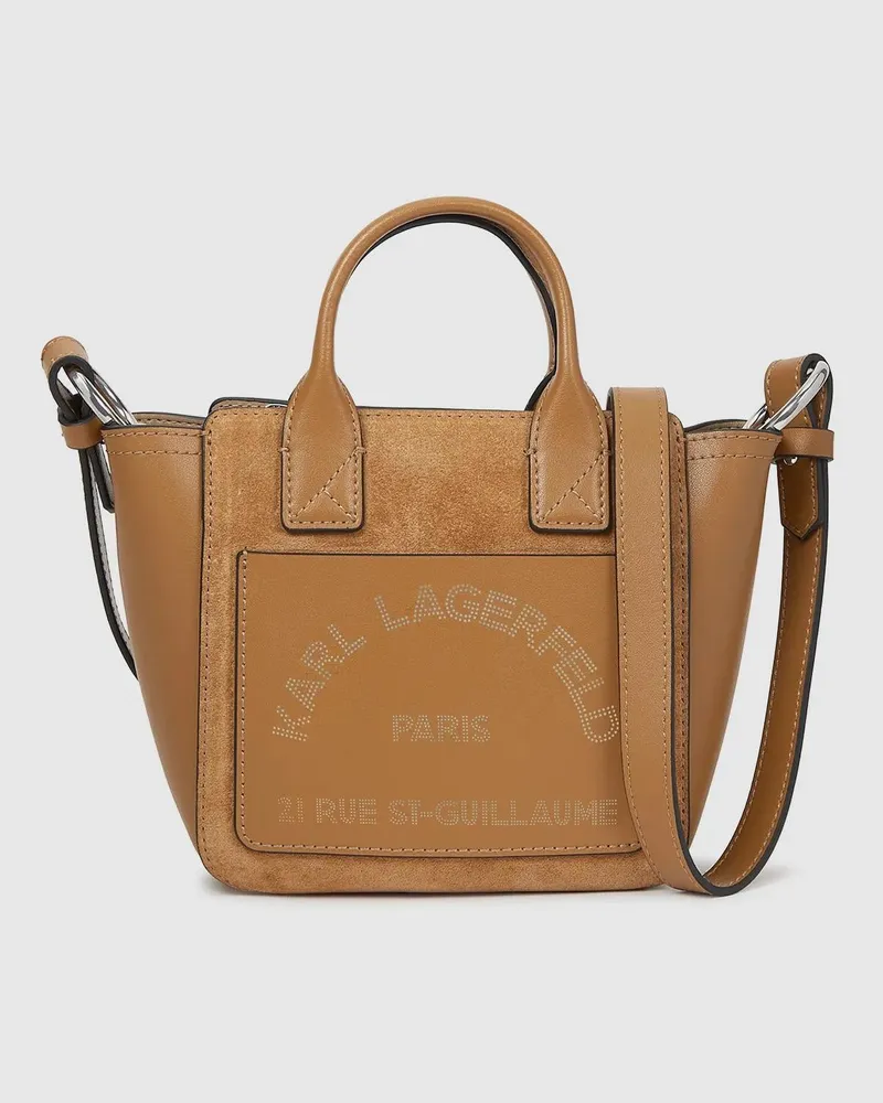 Karl Lagerfeld K/daily Mini-tote-bag Aus Wildleder, Damen, Karamell, Größe Karamell