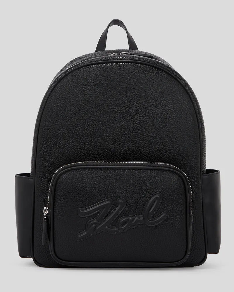 Karl Lagerfeld K/skuare Genarbter Rucksack, Frau, Schwarz, Größe Schwarz