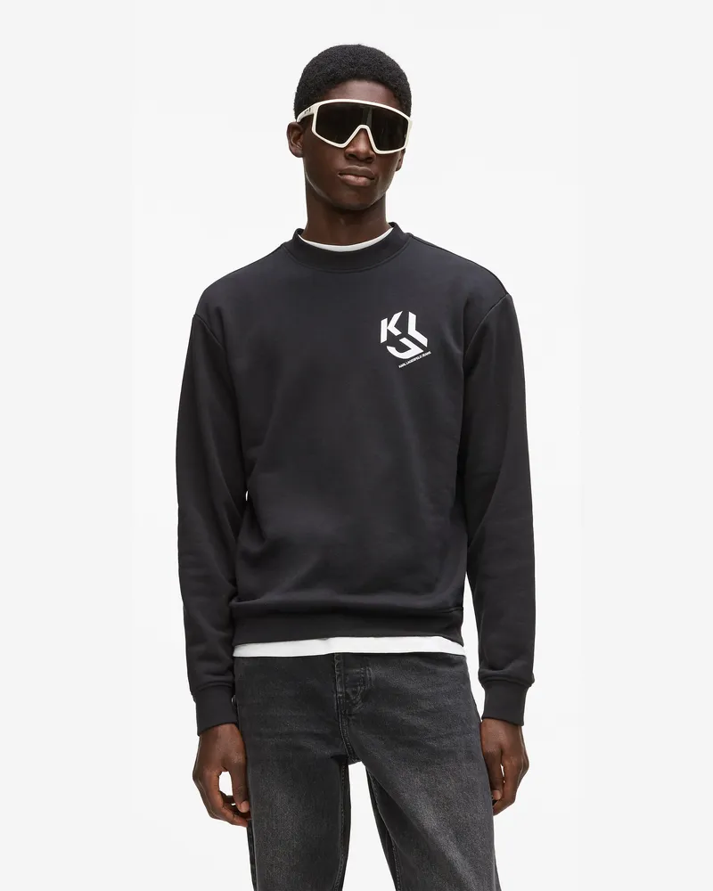 Karl Lagerfeld Sweatshirt Mit Monogramm-patch, Herren, Schwarz, Größe Schwarz