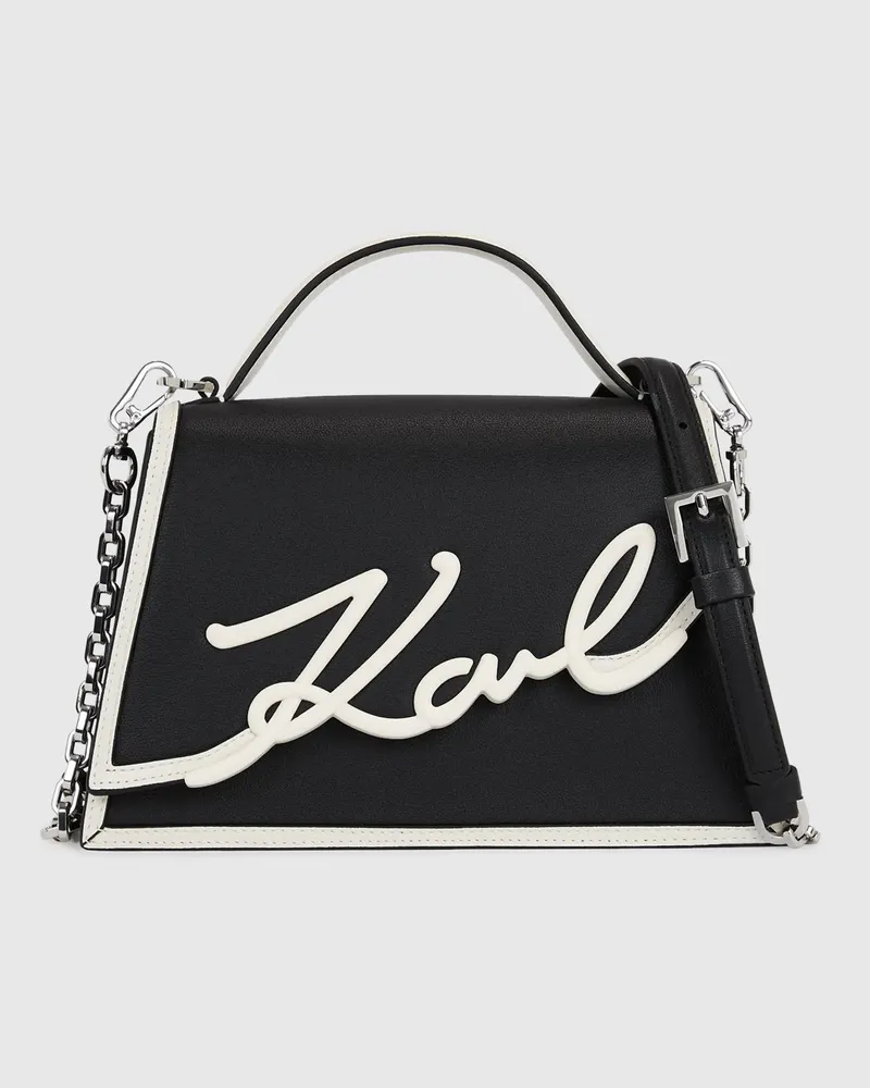 Karl Lagerfeld K/signature Kleine Umhängetasche, Damen, Schwarz/weiss, Größe Schwarz