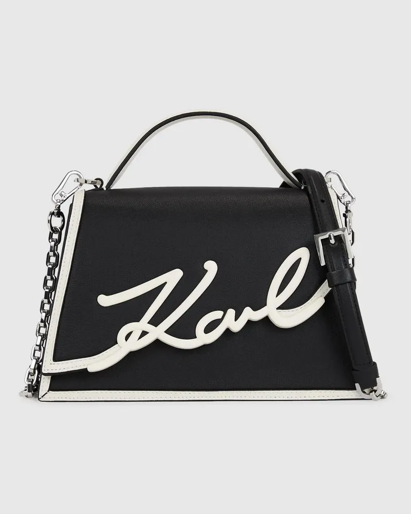 Karl Lagerfeld K/signature Kleine Umhängetasche, Damen, Schwarz/weiss, Größe Schwarz