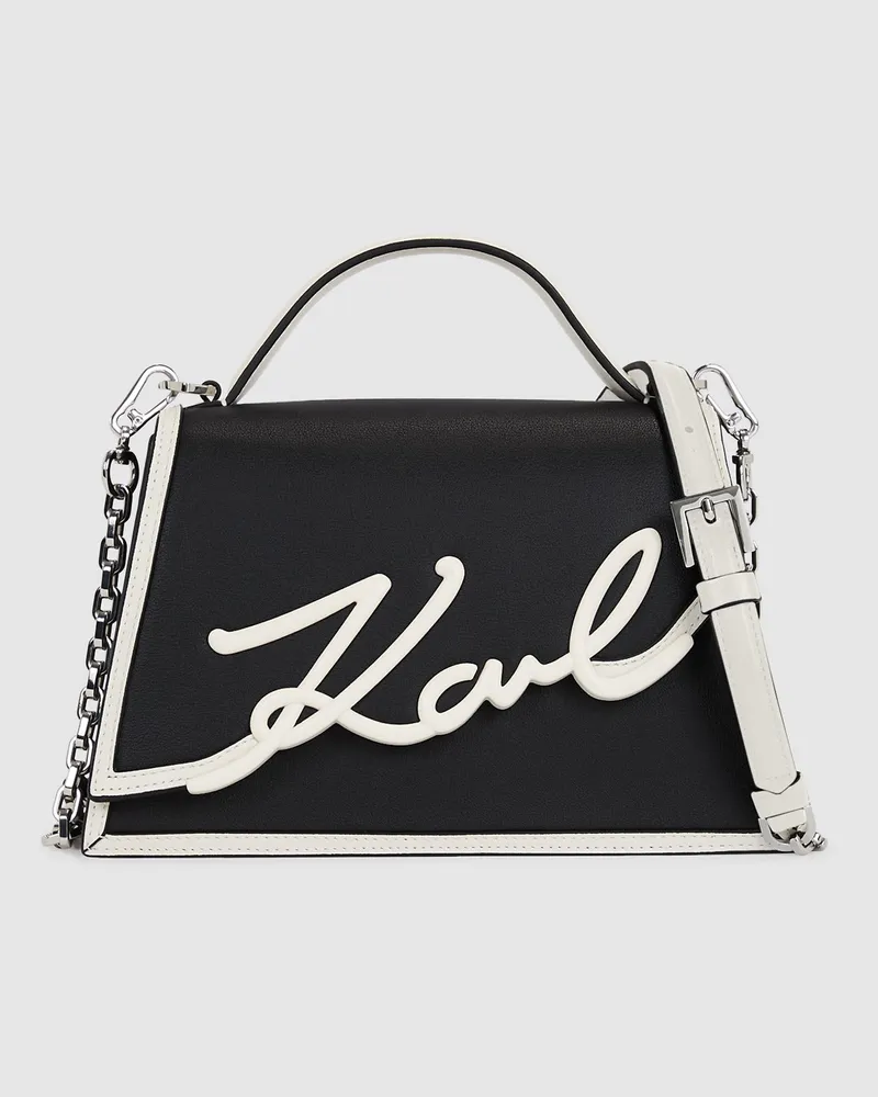 Karl Lagerfeld K/signature Kleine Umhängetasche, Damen, Schwarz/weiss, Größe Schwarz