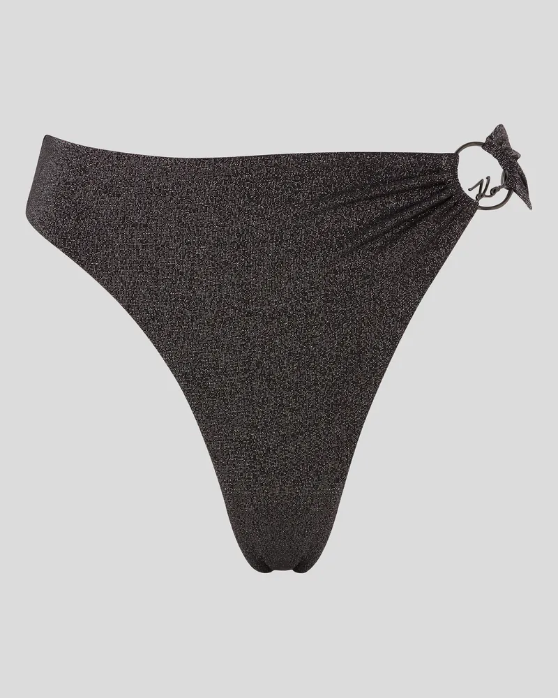 Karl Lagerfeld K/signature hoch Geschnittene Bikini-hose, Frau, Black, Größe Black