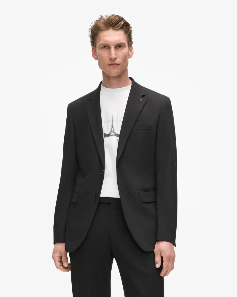 Karl Lagerfeld Schmal Geschnittene Anzugjacke Mit Monogram-pin, Male, Schwarz, Size Black