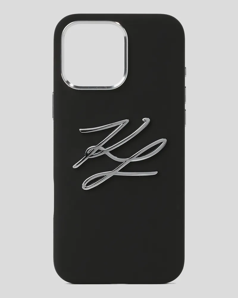 Karl Lagerfeld Schutzhülle Für Iphone 16 pro max Mit Autogramm, Frau, Schwarz, Größe Schwarz