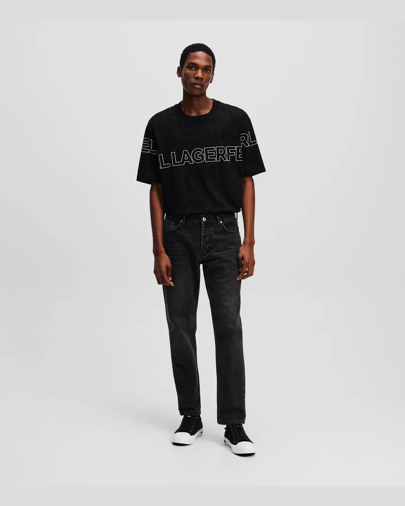 Karl Lagerfeld Nach Unten Eng Zulaufende Jeans, Herren, Washed Dark, Größe Washed