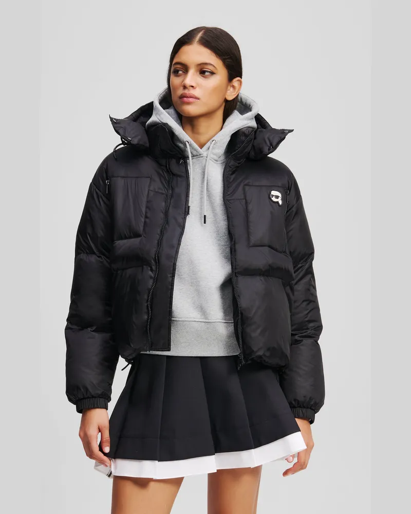 Karl Lagerfeld Ikon Pufferjacke, Damen, Schwarz, Größe Schwarz
