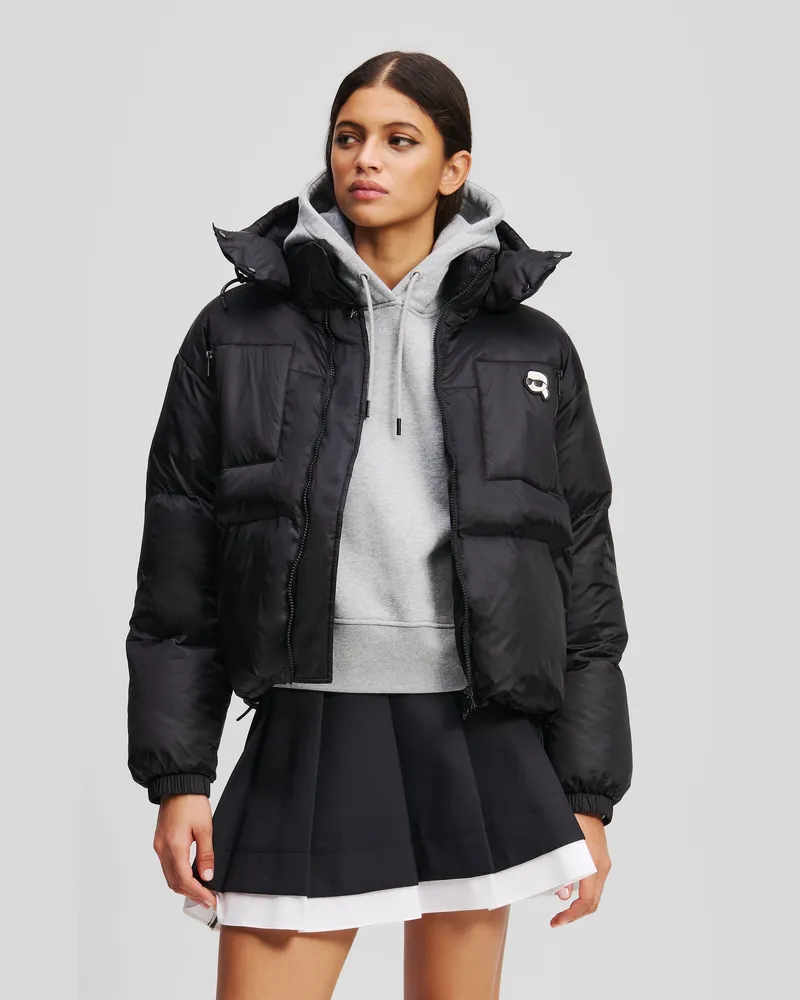 Karl Lagerfeld Ikon Pufferjacke, Frau, Schwarz, Größe Schwarz